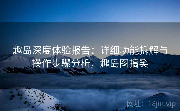 趣岛深度体验报告:详细功能拆解与操作步骤分析,趣岛图搞笑