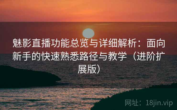魅影直播功能总览与详细解析:面向新手的快速熟悉路径与教学(进阶扩展版)