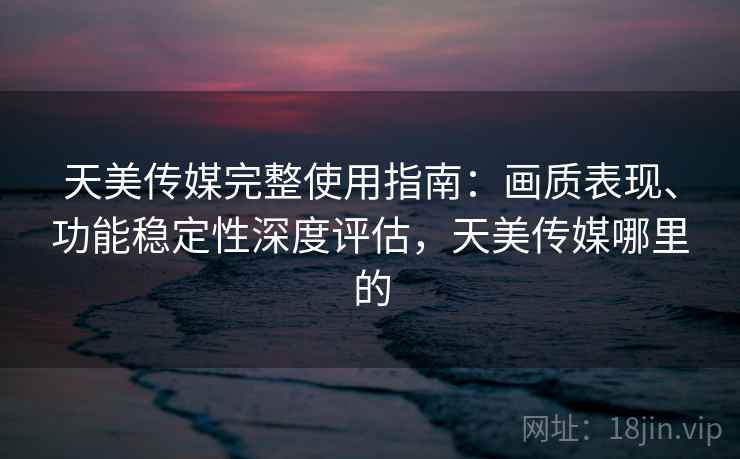 天美传媒完整使用指南：画质表现、功能稳定性深度评估，天美传媒哪里的