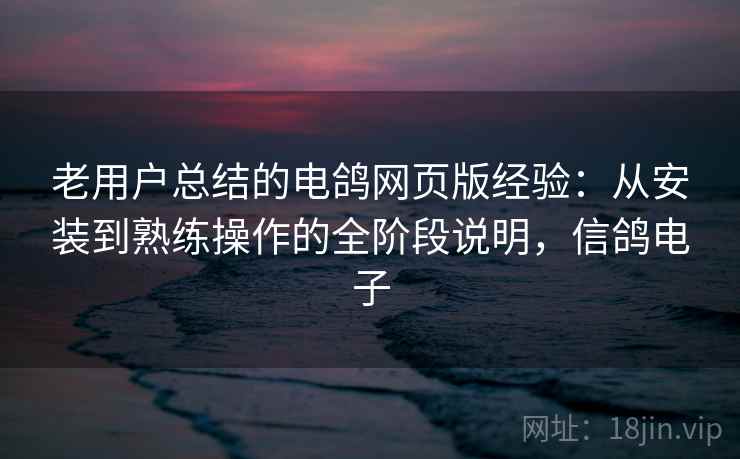 老用户总结的电鸽网页版经验：从安装到熟练操作的全阶段说明，信鸽电子  第1张