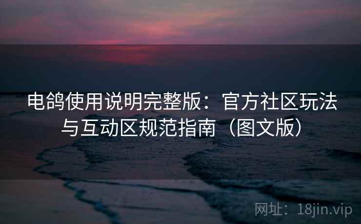 电鸽使用说明完整版:官方社区玩法与互动区规范指南(图文版)
