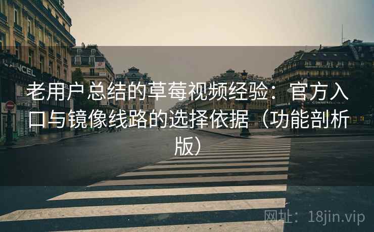 老用户总结的草莓视频经验：官方入口与镜像线路的选择依据（功能剖析版）