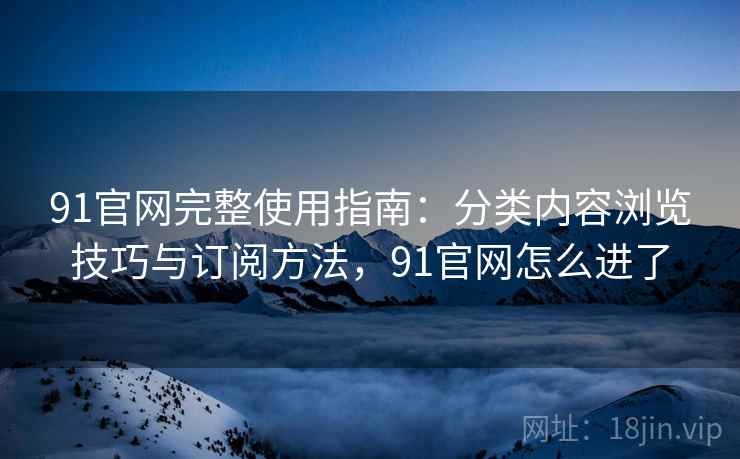 91官网完整使用指南：分类内容浏览技巧与订阅方法，91官网怎么进了