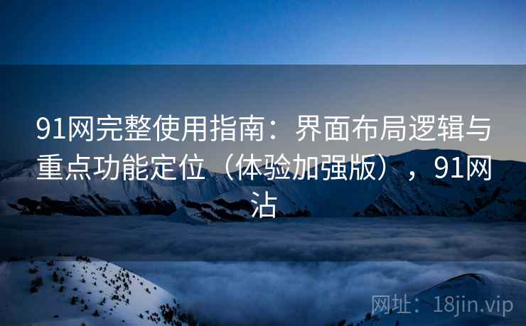 91网完整使用指南：界面布局逻辑与重点功能定位（体验加强版），91网沾