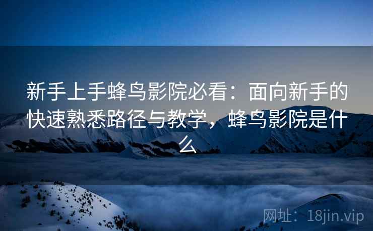 新手上手蜂鸟影院必看：面向新手的快速熟悉路径与教学，蜂鸟影院是什么