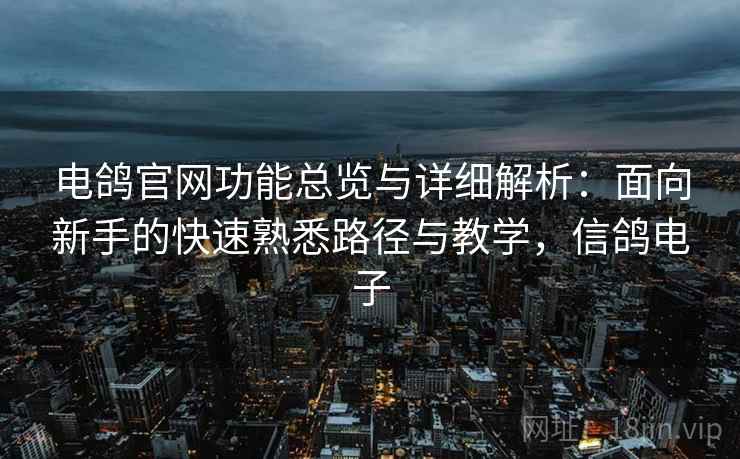 电鸽官网功能总览与详细解析：面向新手的快速熟悉路径与教学，信鸽电子  第2张