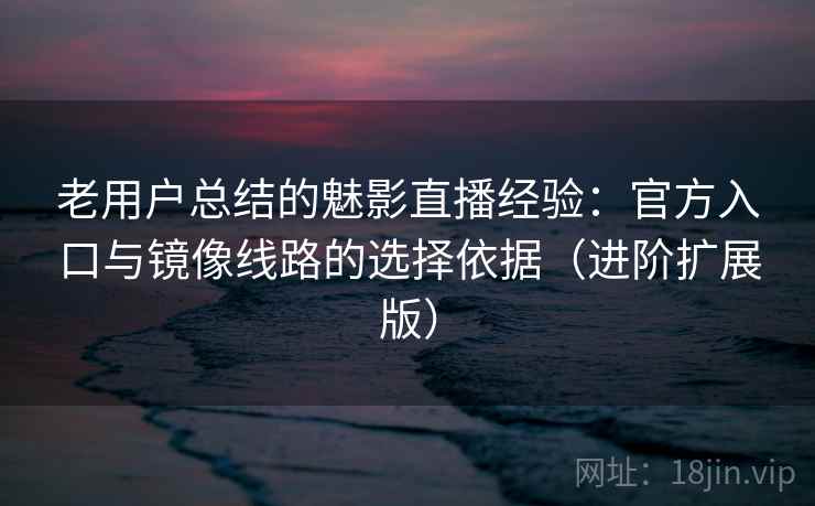 老用户总结的魅影直播经验：官方入口与镜像线路的选择依据（进阶扩展版）